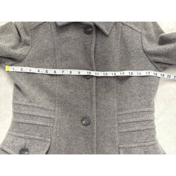 Anne Klein Sophisticated Gray Wool-Blend Button-Up Winter Coat Womens Size 8 - Picture 10 of 14